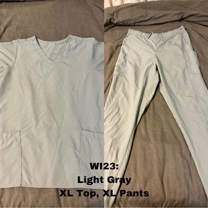 WI23 Light Gray Scrub Set